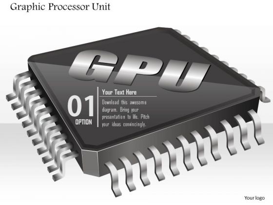 1 Icon Of Graphic Processor Unit Chip Microprocessor Cpu Motherboard With Sockets Ppt Slides