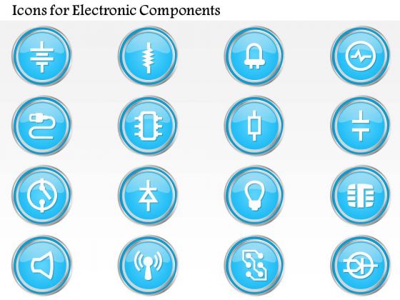 1 Icons For Electronic Components Resistor Capacitor Led Diode And Others Ppt Slide 1 Icons For Electronic Components Resistor Capacitor Led Diode And Others Ppt Slide