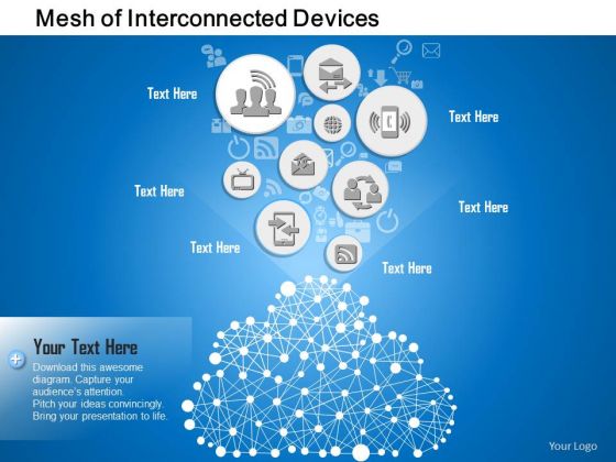 1 Mesh Of Interconnected Devices Representing Cloud Computing With Mobile Devices Ppt Slides