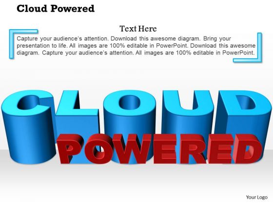 1 Three Dimensional Cloud Powered Text Show On Flat Surface Ppt Slide