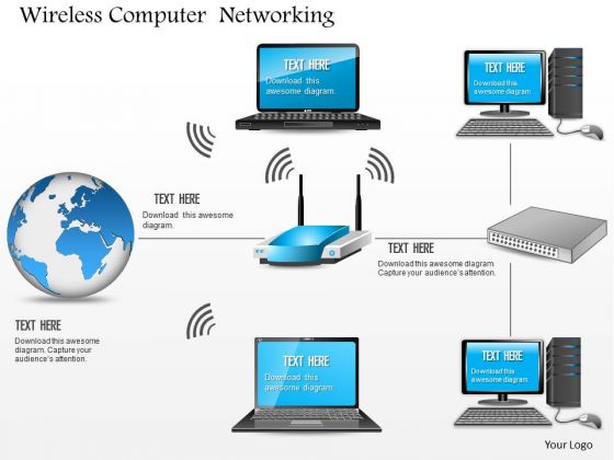1 Wireless Computer Networking Wifi Access Point Connected To Globe Computers Ppt Slides 1 Wireless Computer Networking Wifi Access Point Connected To Globe Computers Ppt Slides