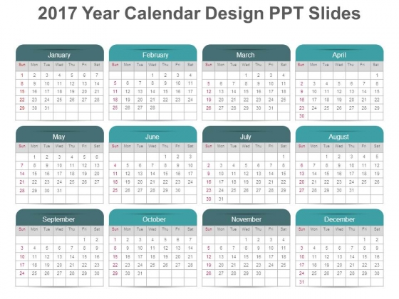 2017 Year Calendar Design Ppt Slides