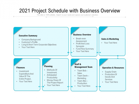 2021 Project Schedule With Business Overview Ppt PowerPoint Presentation Show PDF 2021 Project Schedule With Business Overview Ppt PowerPoint Presentation Show PDF