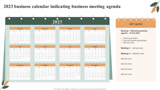 2023 Business Calendar Indicating Business Meeting Agenda Download PDF 2023 Business Calendar Indicating Business Meeting Agenda Download PDF