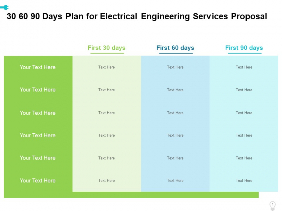 30 60 90 Days Plan For Electrical Engineering Services Proposal Ppt Infographics Display PDF