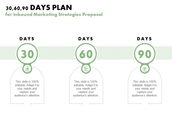 30 60 90 Days Plan For Inbound Marketing Strategies Proposal Ppt PowerPoint Presentation Layouts Examples