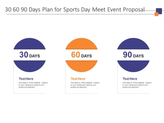 30 60 90 Days Plan For Sports Day Meet Event Proposal Ppt PowerPoint Presentation Diagram Lists