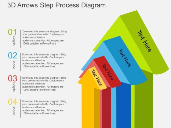 3D Arrows Step Process Diagram Powerpoint Template 3D Arrows Step Process Diagram Powerpoint Template