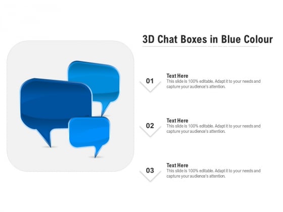 3D Chat Boxes In Blue Colour Ppt PowerPoint Presentation Gallery Objects PDF
