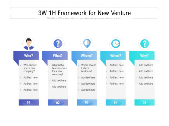 3W 1H Framework For New Venture Ppt PowerPoint Presentation Slides Layout PDF 3W 1H Framework For New Venture Ppt PowerPoint Presentation Slides Layout PDF