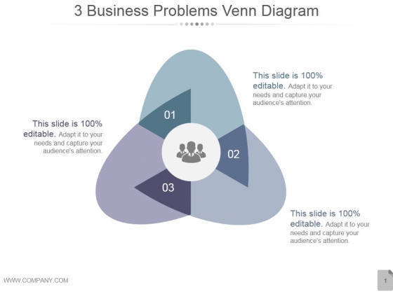 3 Business Problems Venn Diagram Ppt PowerPoint Presentation Outline
