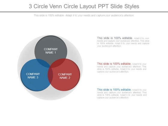 3 Circle Venn Circle Layout Ppt Slide Styles 3 Circle Venn Circle Layout Ppt Slide Styles