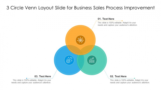3 Circle Venn Layout Slide For Business Sales Process Improvement Ppt PowerPoint Presentation Outline Background Image PDF 3 Circle Venn Layout Slide For Business Sales Process Improvement Ppt PowerPoint Presentation Outline Background Image PDF