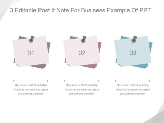 3 editable post it note for business ppt powerpoint presentation