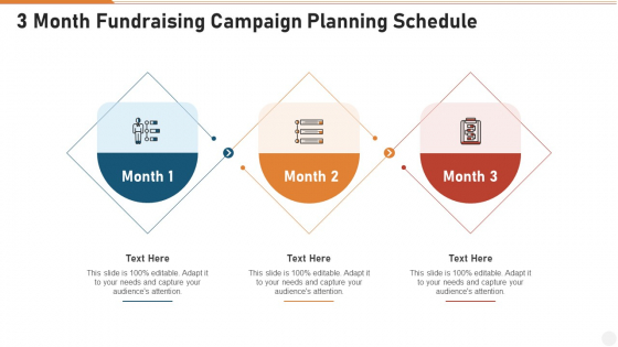 3 Month Fundraising Campaign Planning Schedule Summary PDF