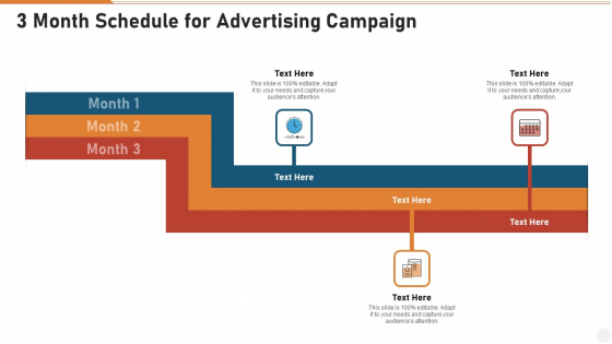 3 Month Schedule For Advertising Campaign Clipart PDF