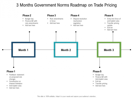 3 Months Government Norms Roadmap On Trade Pricing Slides 3 Months Government Norms Roadmap On Trade Pricing Slides