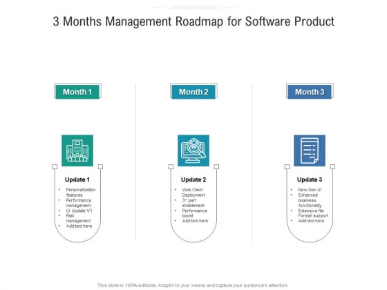 3 Months Management Roadmap For Software Product Background 3 Months Management Roadmap For Software Product Background