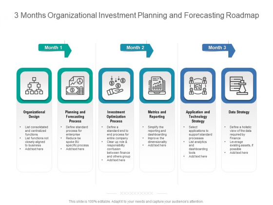 3 Months Organizational Investment Planning And Forecasting Roadmap Introduction
