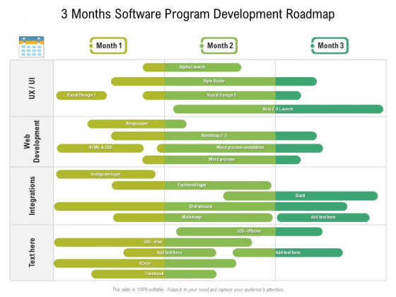 3 Months Software Program Development Roadmap Diagrams 3 Months Software Program Development Roadmap Diagrams
