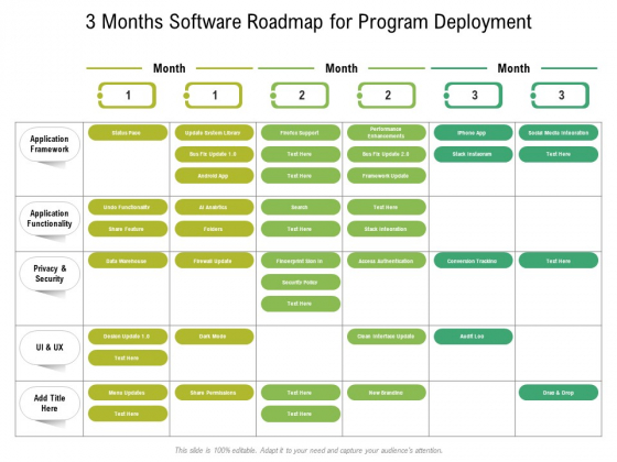 3 Months Software Roadmap For Program Deployment Brochure 3 Months Software Roadmap For Program Deployment Brochure