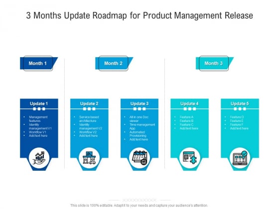 3 Months Update Roadmap For Product Management Release Infographics 3 Months Update Roadmap For Product Management Release Infographics