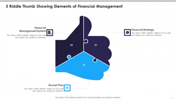 3 Riddle Thumb Showing Elements Of Financial Management Background PDF