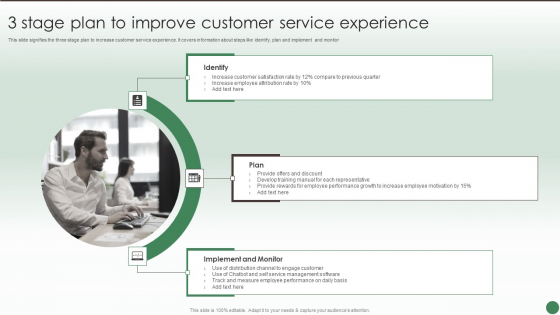 3 Stage Plan To Improve Customer Service Experience Ppt Gallery Graphics PDF