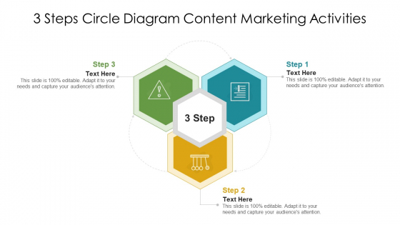 3 Steps Circle Diagram Content Marketing Activities Elements PDF 3 Steps Circle Diagram Content Marketing Activities Elements PDF