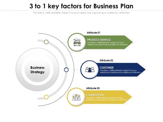 3 To 1 Key Factors For Business Plan Ppt PowerPoint Presentation File Vector PDF