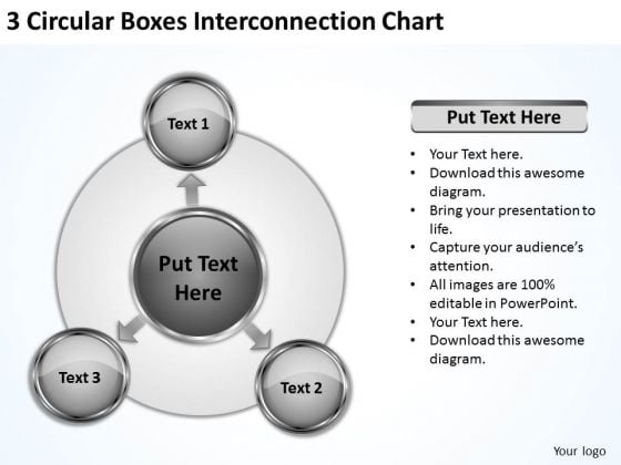 3 Circular Boxes Interconnection Chart Sample Small Business Plan PowerPoint Slides 3 Circular Boxes Interconnection Chart Sample Small Business Plan PowerPoint Slides