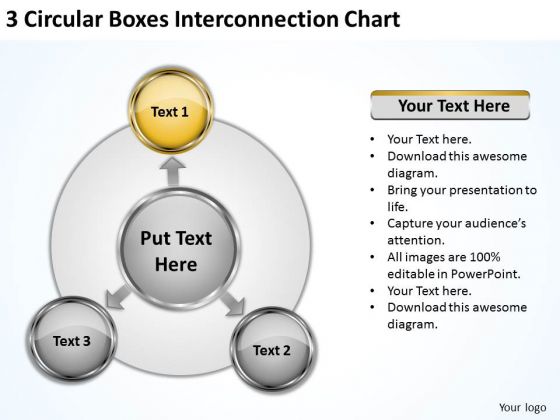 3 Circular Boxes Interconnection Chart Small Business Plan PowerPoint Slides 3 Circular Boxes Interconnection Chart Small Business Plan PowerPoint Slides