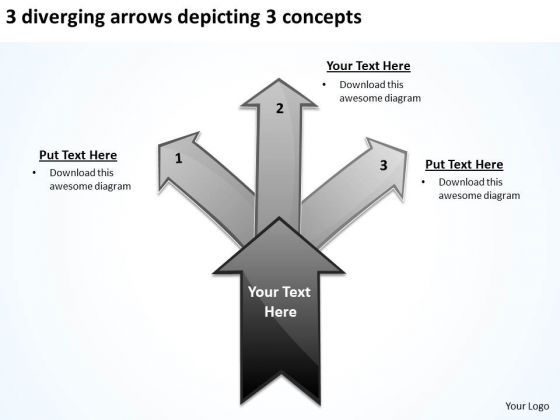 3 Diverging Arrows Depicting Concepts Circular Network PowerPoint Slides 3 Diverging Arrows Depicting Concepts Circular Network PowerPoint Slides