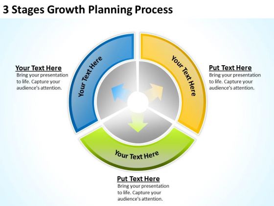 3 Stages Growth Planning Process Detailed Business PowerPoint Templates