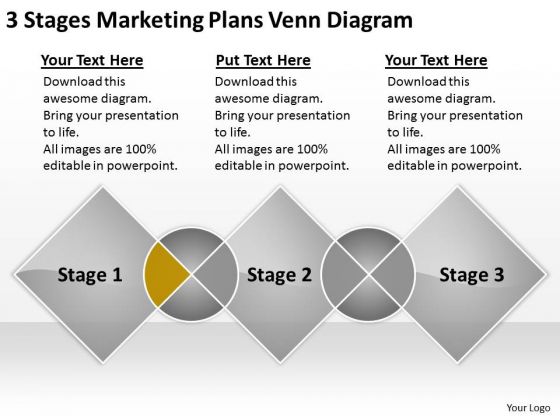 3 Stages Marketing Plans Venn Diagram Ppt Business For PowerPoint Slides