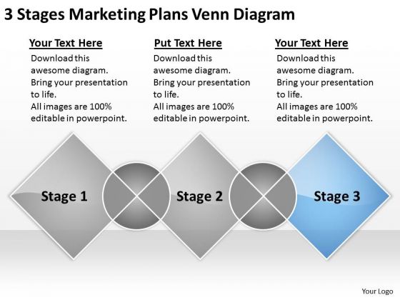 3 Stages Marketing Plans Venn Diagram Ppt Develop Business PowerPoint Templates