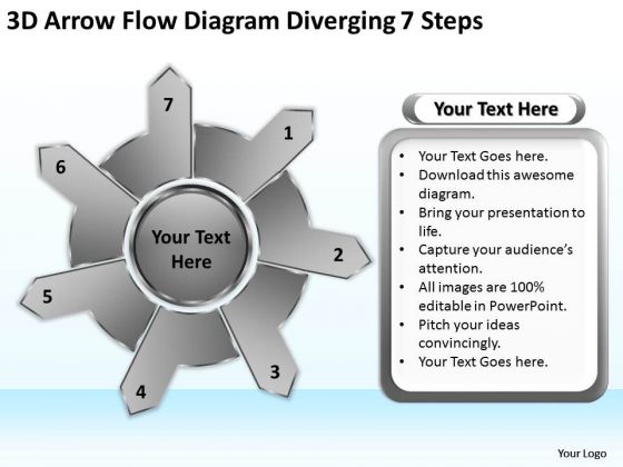 3d Arrow Flow Diagram Diverging 7 Steps Gear Chart PowerPoint Templates 3d Arrow Flow Diagram Diverging 7 Steps Gear Chart PowerPoint Templates