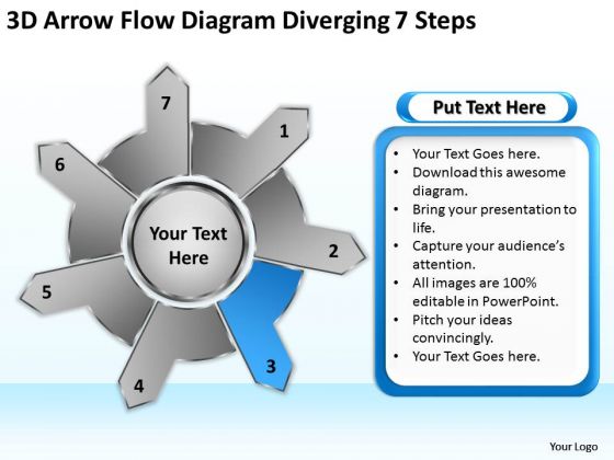 3d Arrow Flow Diagram Diverging 7 Steps Gear PowerPoint Templates 3d Arrow Flow Diagram Diverging 7 Steps Gear PowerPoint Templates