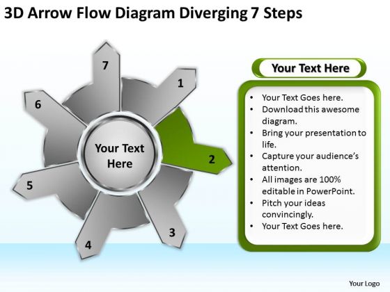 3d Arrow Flow Diagram Diverging 7 Steps Ppt Circular PowerPoint Slides 3d Arrow Flow Diagram Diverging 7 Steps Ppt Circular PowerPoint Slides
