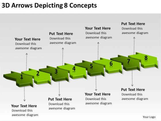 3d Arrows Depicting 8 Concepts Flow Charts Office PowerPoint Templates 3d Arrows Depicting 8 Concepts Flow Charts Office PowerPoint Templates