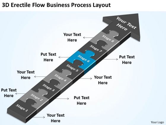 3d Flow Business Process Layout Year Plan Template PowerPoint Slides