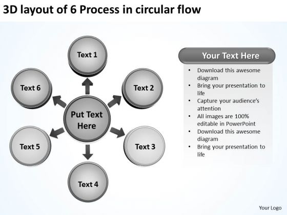 3d Layout Of 6 Process In Circular Flow Venn PowerPoint Slides 3d Layout Of 6 Process In Circular Flow Venn PowerPoint Slides