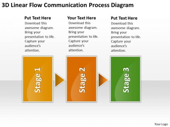 3d Linear Flow Communication Process Diagram Business Tech Support PowerPoint Slides 3d Linear Flow Communication Process Diagram Business Tech Support PowerPoint Slides