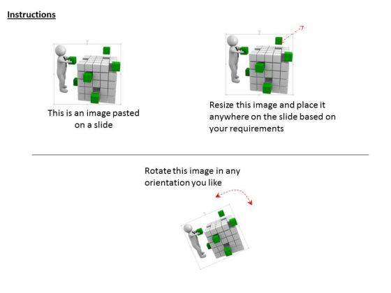 3d man building cubes for solution 2