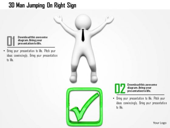 3d Man Jumping On Right Sign PowerPoint Templates 3d Man Jumping On Right Sign PowerPoint Templates