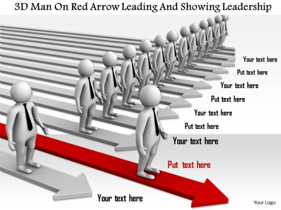 3d Man On Red Arrow Leading And Showing Leadership 3d Man On Red Arrow Leading And Showing Leadership