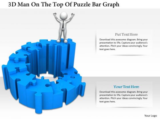 3d Man On The Top Of Puzzle Bar Graph 3d Man On The Top Of Puzzle Bar Graph