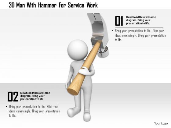 3d Man With Hammer For Service Work 3d Man With Hammer For Service Work