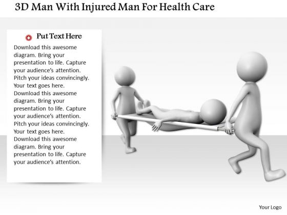 3d Man With Injured Man For Health Care 3d Man With Injured Man For Health Care