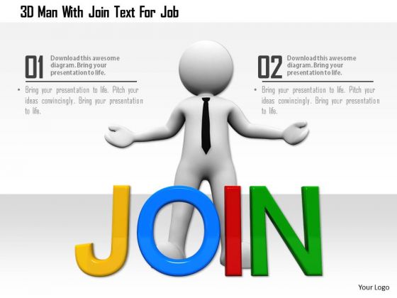 3d Man With Join Text For Job 3d Man With Join Text For Job